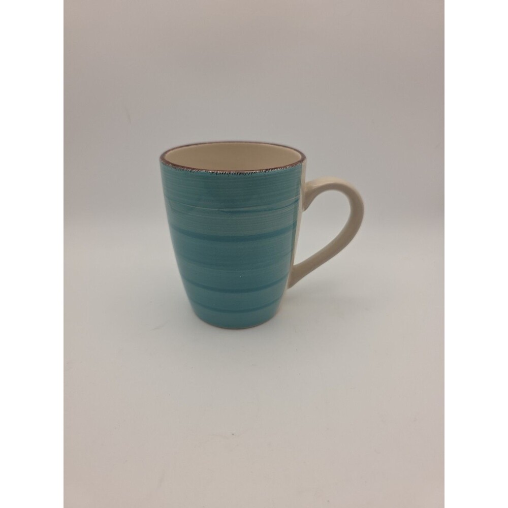ROYAL NORFOLK TURQUOISE BLUE SWIRL STONEWARE 12 OZ. COFFEE CUPS/MUGS